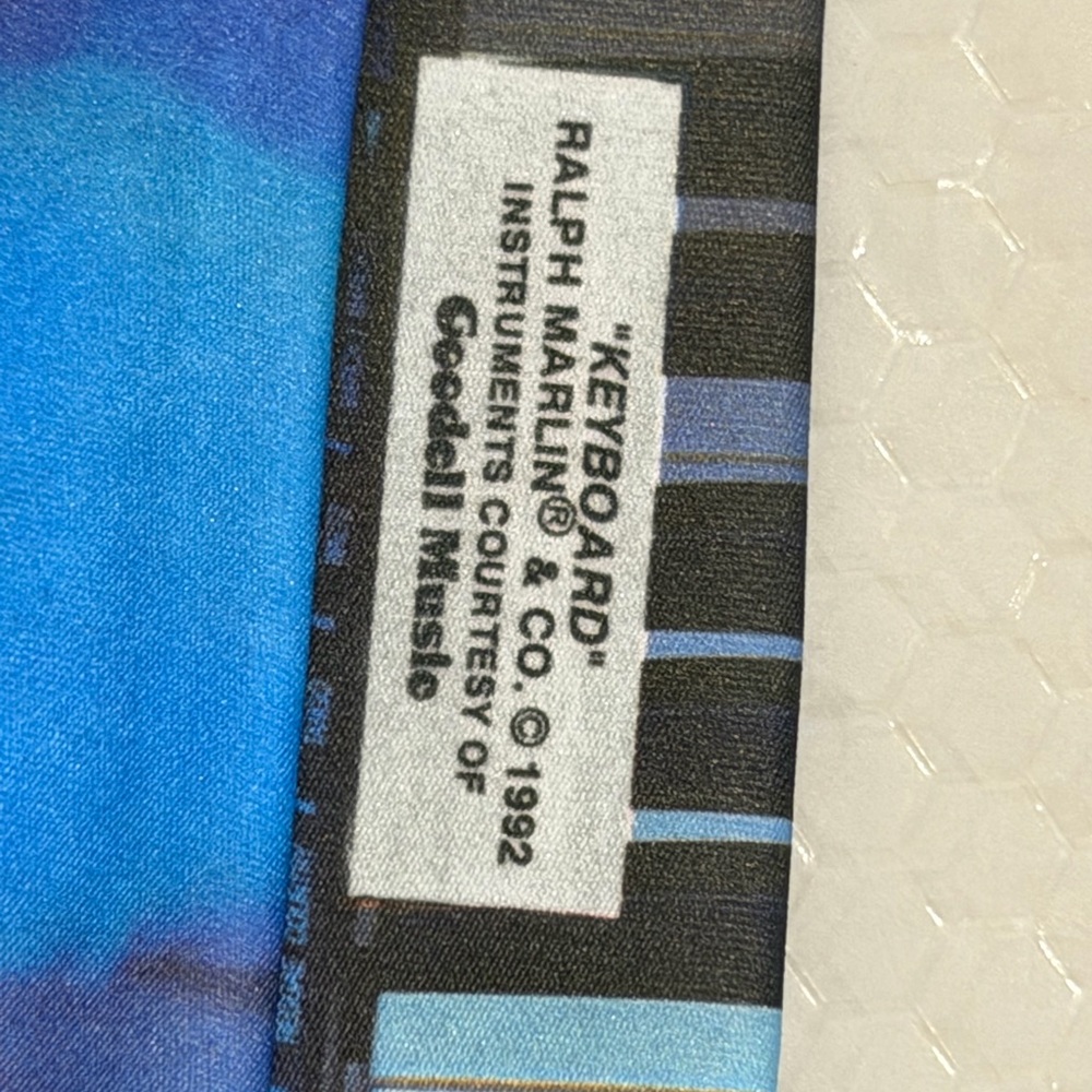 Ralph Marlin Blue and Black Piano Key Necktie - Picture 9 of 12